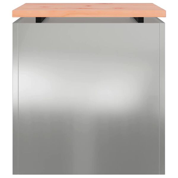 vidaXL Gar&eth;bekkur Silfur 40 x 40 x 43 cm Sinkh&uacute;&eth;a&eth; st&aacute;l