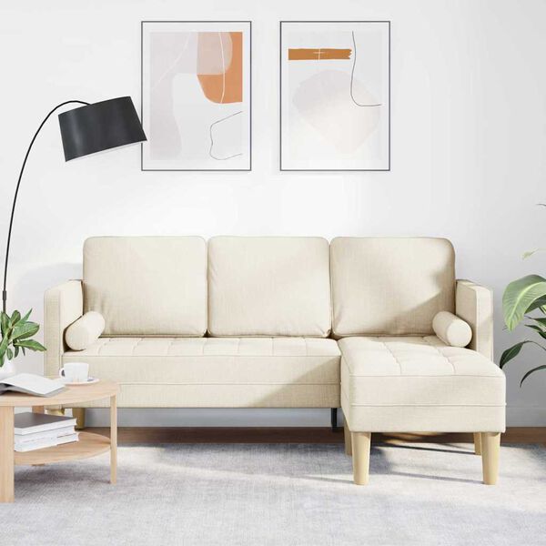 vidaXL S&oacute;fasett me&eth; p&uacute;&eth;i linen P&oacute;l&yacute;ester