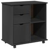 vidaXL Hj&oacute;lask&aacute;pur me&eth; hj&oacute;l Gr&aacute;r 63,5 x 39 x 65,5 cm &THORN;&eacute;tt furutr&eacute;