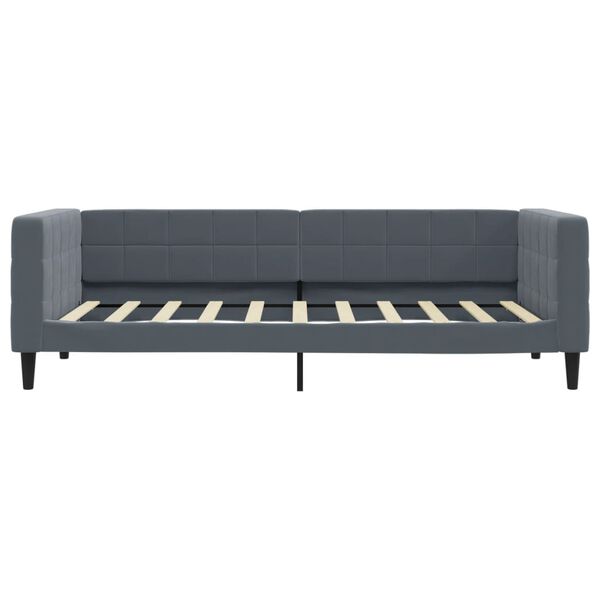 vidaXL Daybed me&eth; d&yacute;nu Dark Grey 90x190 cm Flauel