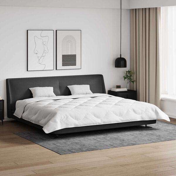 vidaXL Vetrar s&aelig;ng me&eth; kodda 3 pcs Hv&iacute;tt M&iacute;kr&oacute;f&iacute;ber