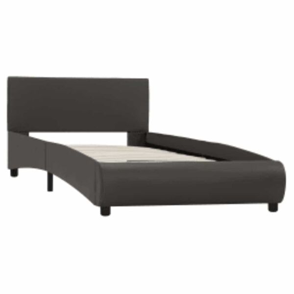 vidaXL R&uacute;mgrind me&eth; LED Gr&aacute; Le&eth;url&iacute;ki 90x200 cm