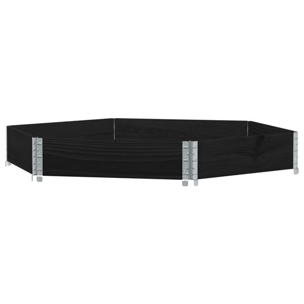 vidaXL Upphækkað Garðker Sexhyrningur 160x160 cm Svart Gegnheil Fura