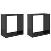 vidaXL Veggfestar Kubbahillur 2 stk. H&aacute;glans Gr&aacute;r 30x15x30 cm