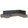 vidaXL Gar&eth;s&oacute;fa sett me&eth; kodda 8 pcs Gr&aacute;r Poly rattan