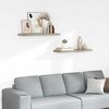 vidaXL Vegghengdar Hillur 2 stk. Eik 80x23,5x3,8 cm MDF