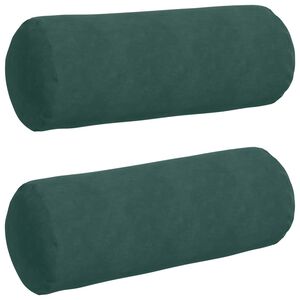 vidaXL Bolster P&uacute;&eth;ar 2 pcs D&ouml;kkgr&aelig;n &Oslash; 25 x 70 cm Korduroy efni