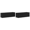 vidaXL Sj&oacute;nvarpssk&aacute;pur 2 pcs Svartur 100 x 30 x 30 cm Samsettur vi&eth;ur