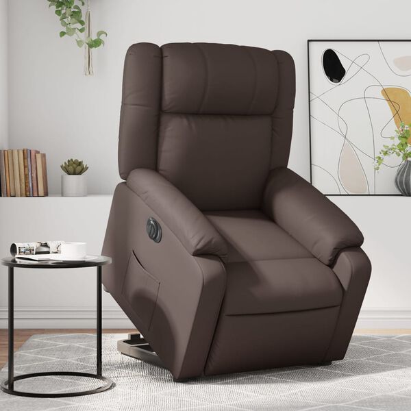 vidaXL Rafkn&uacute;inn H&aelig;gindast&oacute;ll me&eth; Lyftib&uacute;na&eth;i Br&uacute;nt Gervile&eth;ur