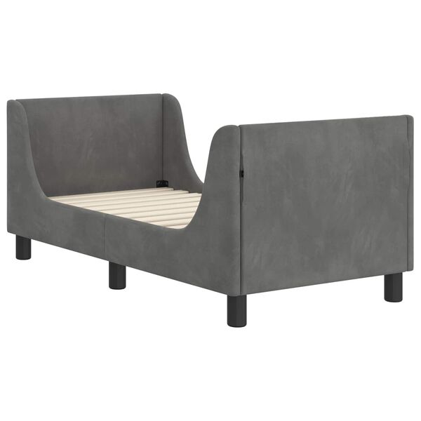 vidaXL R&uacute;mrammi fyrir litla krakka me&eth; h&ouml;f&eth;ahimni D&ouml;kk gr&aacute; 70 x 140 cm