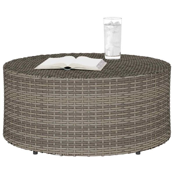 vidaXL Utandyra kaffibor&eth; Gr&aacute;r &Oslash; 68 x 30 cm Rattan