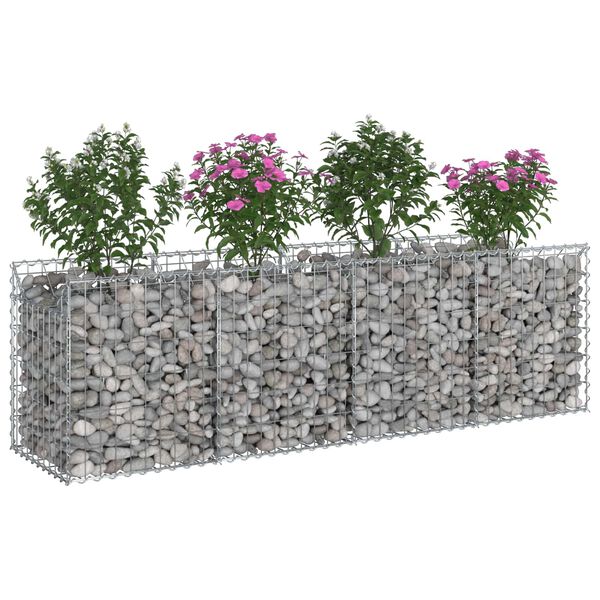 vidaXL Gabion h&aelig;kka&eth; r&uacute;m Silfur 200 x 50 x 60 cm Galvaniserad st&aacute;l