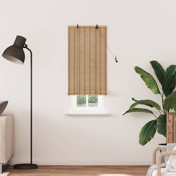 vidaXL R&uacute;llugard&iacute;na me&eth; gluggatj&ouml;ldum N&aacute;tt&uacute;ra 90 x 220 cm bamboo