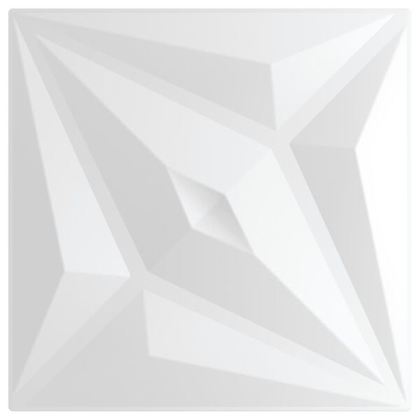 vidaXL Veggþil 12 stk. Hvít 50x50 cm XPS 3 m² Stjörnumynstur