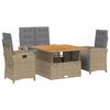 vidaXL 4 Hluta Gar&eth;bor&eth;stofusett me&eth; Sessum Drappa&eth; P&oacute;l&yacute;rattan