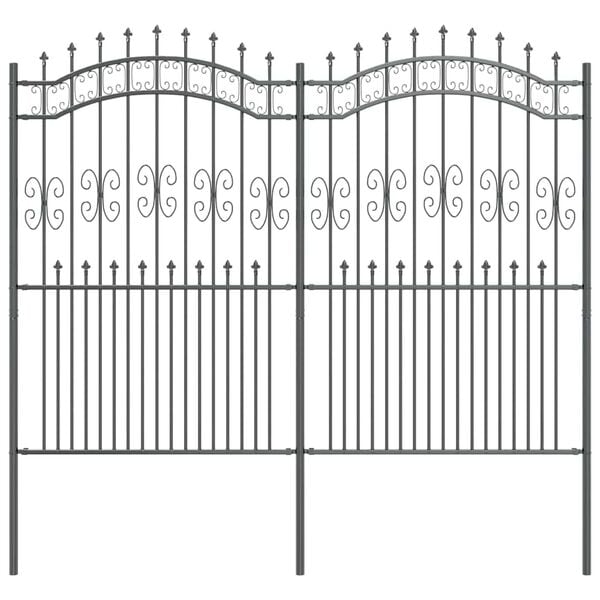 vidaXL Gar&eth;hefti Gr&aacute;r 240 x 228 cm Duftlita&eth; st&aacute;l