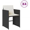 vidaXL Gar&eth;st&oacute;lar me&eth; Sessum 4 stk. Svart P&oacute;l&yacute;rattan