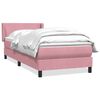 vidaXL Spring r&uacute;m me&eth; d&yacute;nu Bleik 90x210 cm Flauel