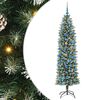 vidaXL Gervi mj&oacute; j&oacute;latr&eacute; me&eth; 300 LED me&eth; standi Gr&aelig;nn og hv&iacute;tur 180 cm