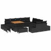 vidaXL Gar&eth;s&oacute;fa sett me&eth; p&uacute;&eth;i 13 pcs Svartur p&oacute;l&yacute;rattan