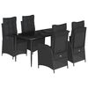 vidaXL 5 Hluta Gar&eth;bor&eth;stofusett me&eth; Sessum Svart P&oacute;l&yacute;rattan