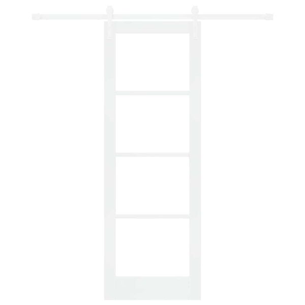 vidaXL Rennidyr ORKDAL Hv&iacute;tt 73,5 x 211 cm Gegnheil fura og gler