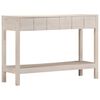 vidaXL Veggbor&eth; Hv&iacute;tt 110x35x75 cm Gegnheill Mang&oacute;vi&eth;ur