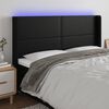 vidaXL LED h&ouml;fu&eth;gafl Svart 203x16x118/128 cm Le&eth;url&iacute;ki
