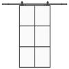 vidaXL rennihur&eth; me&eth; v&eacute;lb&uacute;na&eth;arsetti Svart 102x205 cm ESG Gler