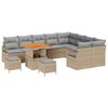 vidaXL Gar&eth;s&oacute;fa sett me&eth; p&uacute;&eth;i 12 pcs Drapplita&eth;ur p&oacute;l&yacute;rattan