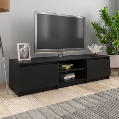 800649 vidaXL TV Cabinet Black 140x40x35,5 cm Chipboard