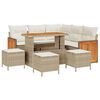 vidaXL Gar&eth;s&oacute;fa sett me&eth; p&uacute;&eth;i 9 pcs Beige og krem p&oacute;l&yacute;rattan