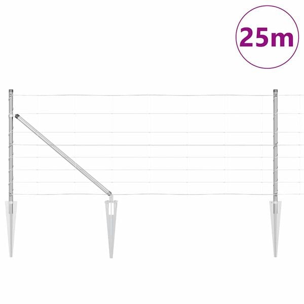 vidaXL Gir&eth;ingarp&oacute;stur Galvaniseru&eth; 25 x 0,8 m St&aacute;l