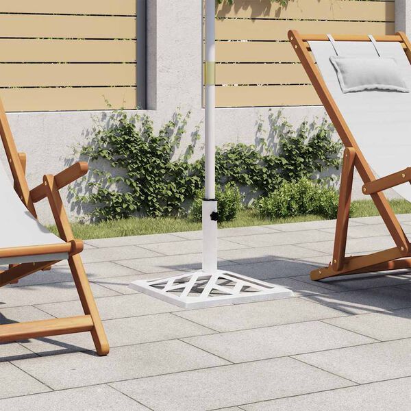 vidaXL Sólhlífarstandur Hvítur 44x44x31 cm Steypujárn