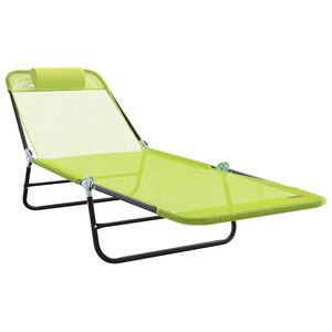 vidaXL Stillanlegur samanbrjótanlegur sólstóll 1-Persóna Grænn