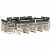 vidaXL 13 Stk. Gar&eth;bor&eth;stofusett me&eth; P&uacute;&eth;um Lj&oacute;sgr&aacute;r P&oacute;l&yacute;rattan