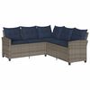 vidaXL L-laga&eth;ur s&oacute;fas&oacute;fi me&eth; p&uacute;&eth;um Gr&aacute;um Poly Rattan