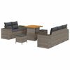 vidaXL Gar&eth;s&oacute;fa sett me&eth; p&uacute;&eth;i me&eth; geymslu 8 pcs Gr&aacute;r Poly Rattan
