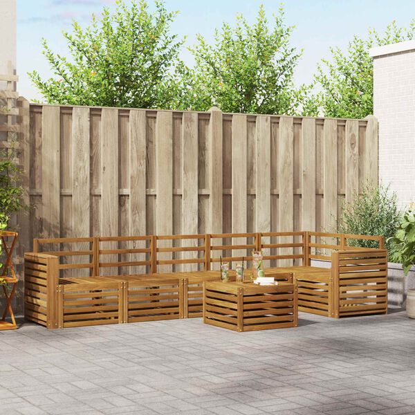 vidaXL Sofav&ouml;ruuppsettning 7 pcs N&aacute;tt&uacute;rulegur Hrein akas&iacute;utr&eacute;