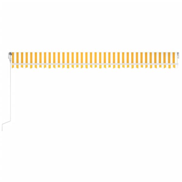 vidaXL Sjálfvirkt Syggni með LED&Vindskynjara 600x350 cm Gult/Hvít