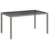 vidaXL Gar&eth;bor&eth; 150x90x75 cm Hert Gler og P&oacute;l&yacute;rattan Gr&aacute;tt