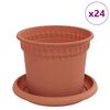 vidaXL Pl&ouml;ntupottar 24 pcs Ekkert Rautt &Oslash; 12,5 x 10 cm Plast