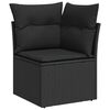 vidaXL 7 stykki gar&eth;s&oacute;fasett me&eth; p&uacute;&eth;um Black Poly Rattan Acacia
