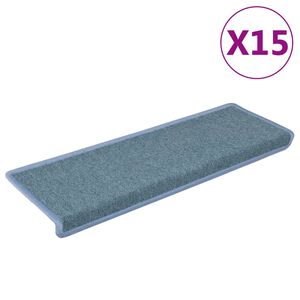 vidaXL Stigamottur 15 stk 65x21x4 cm sj&aacute;varbl&aacute;ar r&eacute;tthyrndar br&uacute;nir