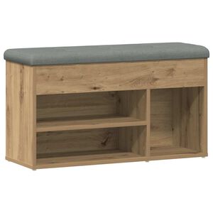 vidaXL Sk&oacute;bekkur Handverks eik 82x32x45,5 cm Hanna&eth;ur vi&eth;ur