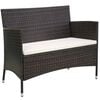 vidaXL Gar&eth;bekkur 106 cm P&oacute;l&yacute;rattan Br&uacute;nn
