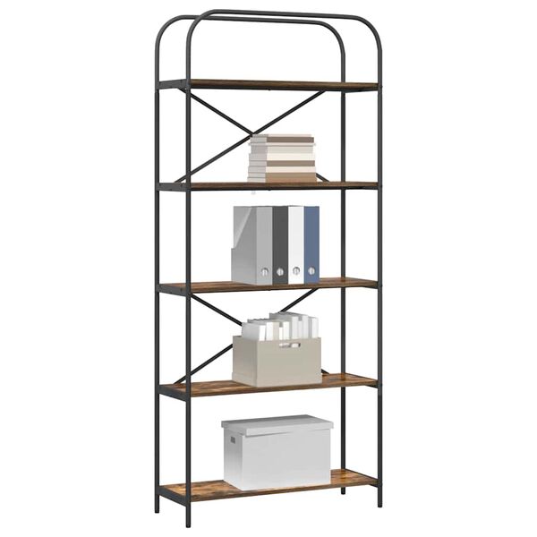 vidaXL Hilla Rau&eth;-eik 80 x 30 x 183 cm Samsettur vi&eth;ur