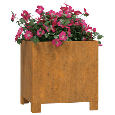 vidaXL Gróðursetningu með fótum Rusty 32x30x33 cm Corten Stál