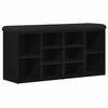 vidaXL Sk&oacute;bekkur Svartur Eik 102 x 32 x 50 cm Samsettur vi&eth;ur
