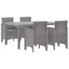 vidaXL Gar&eth;ur bor&eth;sett 5 pcs Lj&oacute;sgr&aacute;r Polt rattan